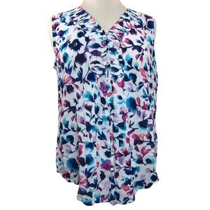 Liz Claiborne Multicolor Sleeveless Blouse Tank Top Shirt Small